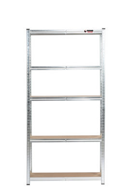 Rhino Racking 3 Bays - 180 X 90 X 30Cm - Galvanised - 5 Tier Boltless Heavy Duty Garage Shelving Unit - 1000Kg Load Weight - image 1
