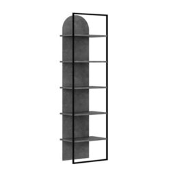 Modern Black Metal Frame Bookcase Shelving Unit 5 Tier - thumbnail 7