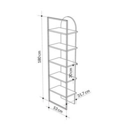 Modern Black Metal Frame Bookcase Shelving Unit 5 Tier - thumbnail 2