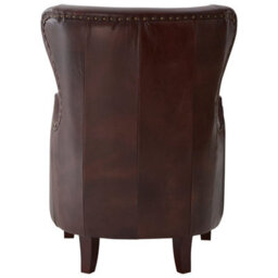 Orsina Dark Coffee Leather Armchair,accent Chair, Leather Upholstered Lounge Chair,wingback Ocassional Chair - thumbnail 5
