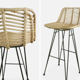 Sweeek. Pair Of Rattan Bar Stools Natural Beige L42.5Xd48Xh97Cm Cahya - thumbnail 6