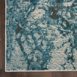 Ivory Teal Abstract Luxurious Modern Easy To Clean Rug For Dining Room Bed Room And Living Room-160Cm X 221Cm - thumbnail 6