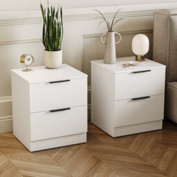 Lassic Vida Designs Trega 4 Piece Bedroom Set (2 Drawer Bedside Chest X2, 5 Drawer Chest, 2 Door 2 Drawer Wardrobe) White - thumbnail 4