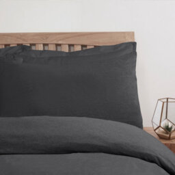 Smart Living Luxury Polycotton Easy Care Bedding Quilt Cover, Textured Duvet Cover Set, Bed Covers - Jersey Melange - thumbnail 2