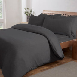 Smart Living Luxury Polycotton Easy Care Bedding Quilt Cover, Textured Duvet Cover Set, Bed Covers - Jersey Melange - thumbnail 1