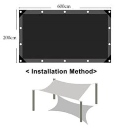 Beige 200X600Cm Rectangular Shade Sail Uv Resistant With Eyelets - thumbnail 4