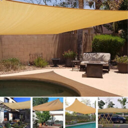 Beige 200X600Cm Rectangular Shade Sail Uv Resistant With Eyelets - thumbnail 7