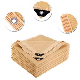 Beige 200X600Cm Rectangular Shade Sail Uv Resistant With Eyelets - thumbnail 3