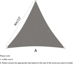 Grey 4X4X4M Triangular Shade Sail 95% Uv Protection - thumbnail 2