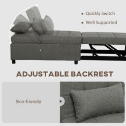 Wyld Haus Lulusa Kela Fabric Dark Grey 4-In-1 Convertible Single Sleeper Chair - 182Cm Bed - thumbnail 6