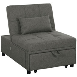 Wyld Haus Lulusa Kela Fabric Dark Grey 4-In-1 Convertible Single Sleeper Chair - 182Cm Bed - thumbnail 2