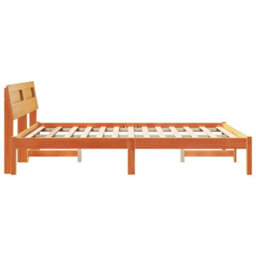 Berkfield Modern With Led Strip Lights Wax Brown 120 X 190 Cm Solid Pine Wood - thumbnail 6