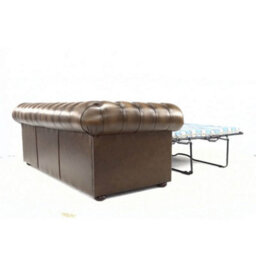 Chesterfield 3 Seater Sofabed Antique Brown Real Leather In Classic Style - thumbnail 9