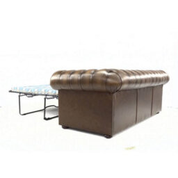 Chesterfield 3 Seater Sofabed Antique Brown Real Leather In Classic Style - thumbnail 8
