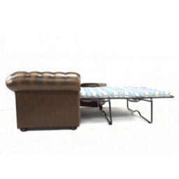 Chesterfield 3 Seater Sofabed Antique Brown Real Leather In Classic Style - thumbnail 7