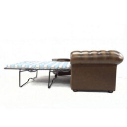 Chesterfield 3 Seater Sofabed Antique Brown Real Leather In Classic Style - thumbnail 6