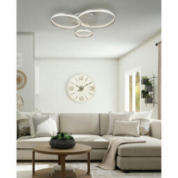 Luminosa Lighting Luminosa Mary 3 Ring Integrated Led Semi Flush Ceiling Light Silver Colored Matt 3X Led Dimmable 2700-6500K Remote Control Timer - thumbnail 8