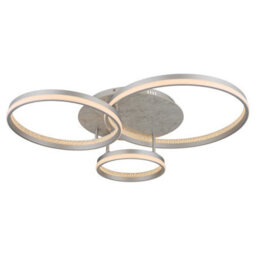 Luminosa Lighting Luminosa Mary 3 Ring Integrated Led Semi Flush Ceiling Light Silver Colored Matt 3X Led Dimmable 2700-6500K Remote Control Timer - thumbnail 9