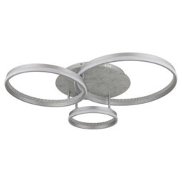 Luminosa Lighting Luminosa Mary 3 Ring Integrated Led Semi Flush Ceiling Light Silver Colored Matt 3X Led Dimmable 2700-6500K Remote Control Timer - thumbnail 2