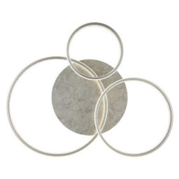 Luminosa Lighting Luminosa Mary 3 Ring Integrated Led Semi Flush Ceiling Light Silver Colored Matt 3X Led Dimmable 2700-6500K Remote Control Timer - thumbnail 3