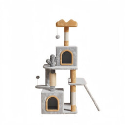 Costway 128 Cm Tall Cat Tree Multi-Level Aesthetic Floral Kitten Tower W/ Sisal Scratching Posts