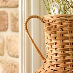 Dibor Traditional Rattan Pot Bellied Home Decor Flower Vase - thumbnail 5