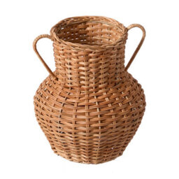 Dibor Traditional Rattan Pot Bellied Home Decor Flower Vase - thumbnail 2