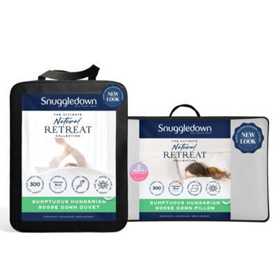 Snuggledown Sumptuous Hungarian Goose Down 13.5 Tog Duvet & 2 Soft Support Pillows - image 1