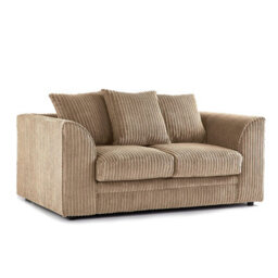 Furnishings For Less UK Luxor Jumbo Cord Coffee 3 + 2 Fabric Sofa Suite - thumbnail 3