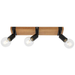 Luminosa Lighting Luminosa Molini Ceiling Spotlight Bar Black, Wood 3Xe27 - thumbnail 1