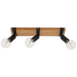 Luminosa Lighting Luminosa Molini Ceiling Spotlight Bar Black, Wood 3Xe27 - thumbnail 2