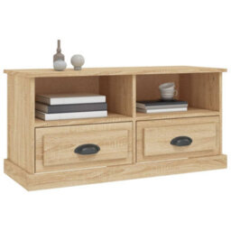 Berkfield Durable Tv Cabinet Sonoma Oak 93X35.5X45 Cm Engineered Wood - thumbnail 4