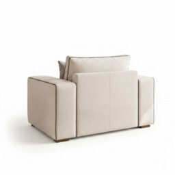 Stratus Interiors Sloane Merino 2-Tone Modular Sofa - Custom Contrast Piping, Velvet - Linen, Armchair Sofa For Living Room Sofa - Cream - thumbnail 2