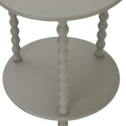 Wyld Haus Thui Grey Round Wooden Side Table With Bottom Shelf, 600mm H X 450mm Diameter - thumbnail 4