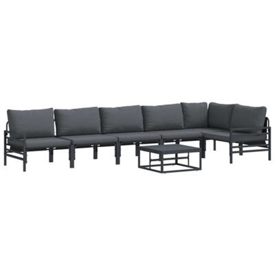 Berkfield Stylish Garden Sofa Set 7 Pcs Anthracite Steel - image 1