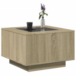 Berkfield Coffee Table With Led Sonoma Oak 60X60X40 Cm Engineered Wood - thumbnail 5