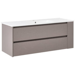 Beliani Wall Mounted Vanity Unit With Basin Mancora Taupe