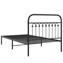Berkfield Metal Bed Frame Without Mattress With Headboard Black 100X200Cm - thumbnail 6