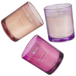 Beliani Set Of 3 Scented Candles Sheer Joy Soy Wax Floral Notes - thumbnail 4