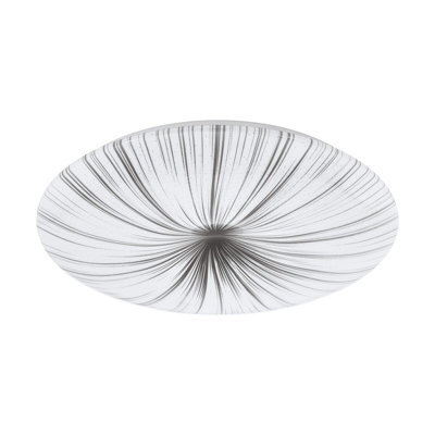 Stylish Wall Flush Ceiling Light With White Shade And Silver Finish - 33W Led Bulb - image 1