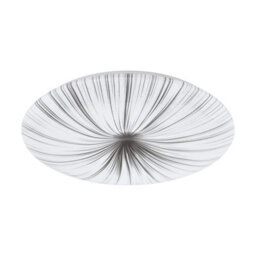 Stylish Wall Flush Ceiling Light With White Shade And Silver Finish - 33W Led Bulb - thumbnail 1