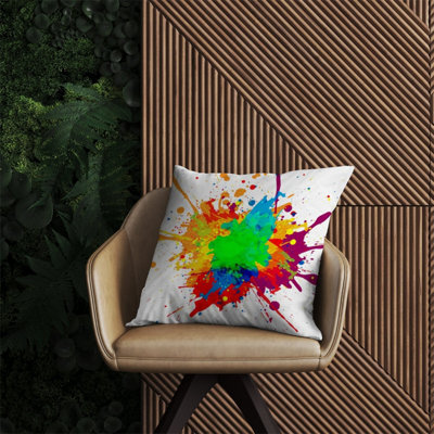 Warren Reed Designer Paint Splash Outdoor Cushion 60Cm X 60Cm