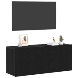 Walplus Tv Cabinet Black Oak 100 X 30 X 41 Cm Engineered Wood - thumbnail 3