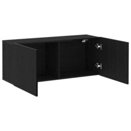 Walplus Tv Cabinet Black Oak 100 X 30 X 41 Cm Engineered Wood - thumbnail 5