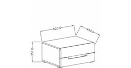 Arte Hektor 22 Bedside Table W520mm H350mm D440mm - White Gloss & Matt, Sleek Design With Rounded Edges - thumbnail 3
