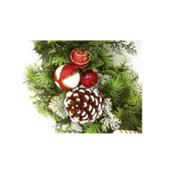 Premier Decorations Limited Premier Dressed Artificial Christmas Wreath Red & White 45Cm Door Decoration - thumbnail 2