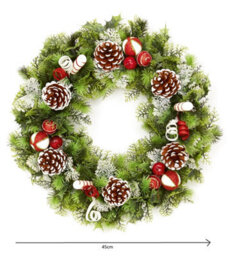 Premier Decorations Limited Premier Dressed Artificial Christmas Wreath Red & White 45Cm Door Decoration - thumbnail 5