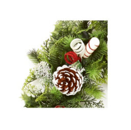 Premier Decorations Limited Premier Dressed Artificial Christmas Wreath Red & White 45Cm Door Decoration - thumbnail 3