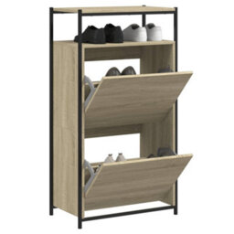 Berkfield Shoe Cabinet Sonoma Oak 60X34X112 Cm Engineered Wood - thumbnail 1