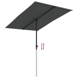 Berkfield Outdoor Parasol With Aluminium Pole 2X1.5 M Anthracite - thumbnail 6